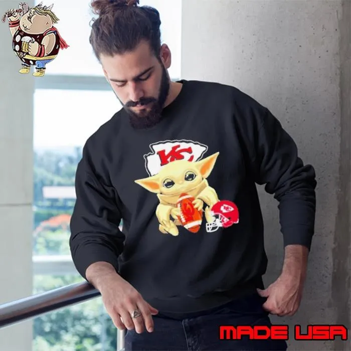 Baby Yoda hug Kansas City Chiefs Sweatshirt