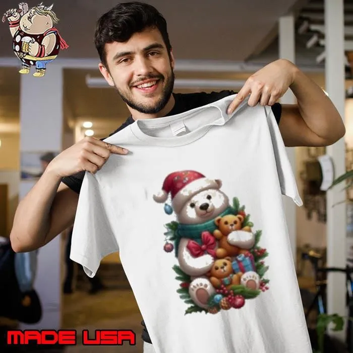 Christmas Bear Family Sticker Unisex