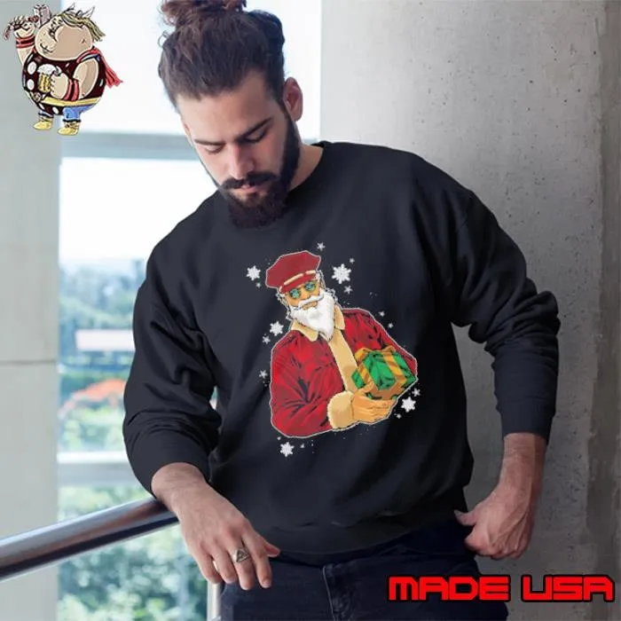 Cool Santa Police Officer Giving Gift On Xmas Sweatshirt