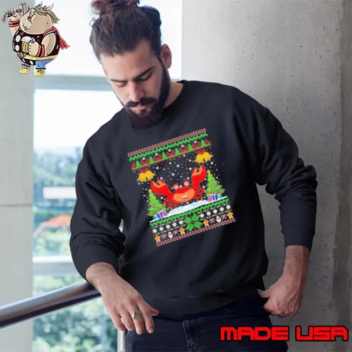 Crab Santa hat Christmas ugly Sweatshirt