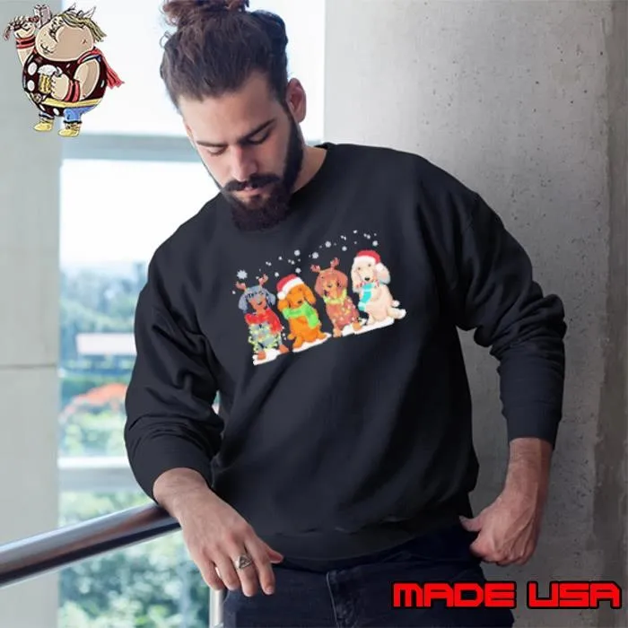 Dachshund Santa Christmas light dog lovers Sweatshirt