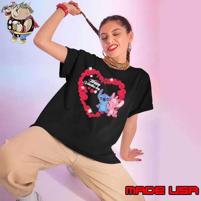 Disney Stitch And Lilo Happy Valentine Day shirt