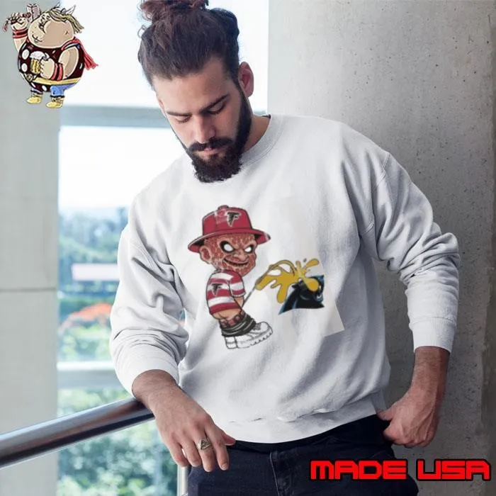 Freddy Krueger Atlanta Falcons Piss On Carolina Panthers Halloween 2024 NFL Sweatshirt