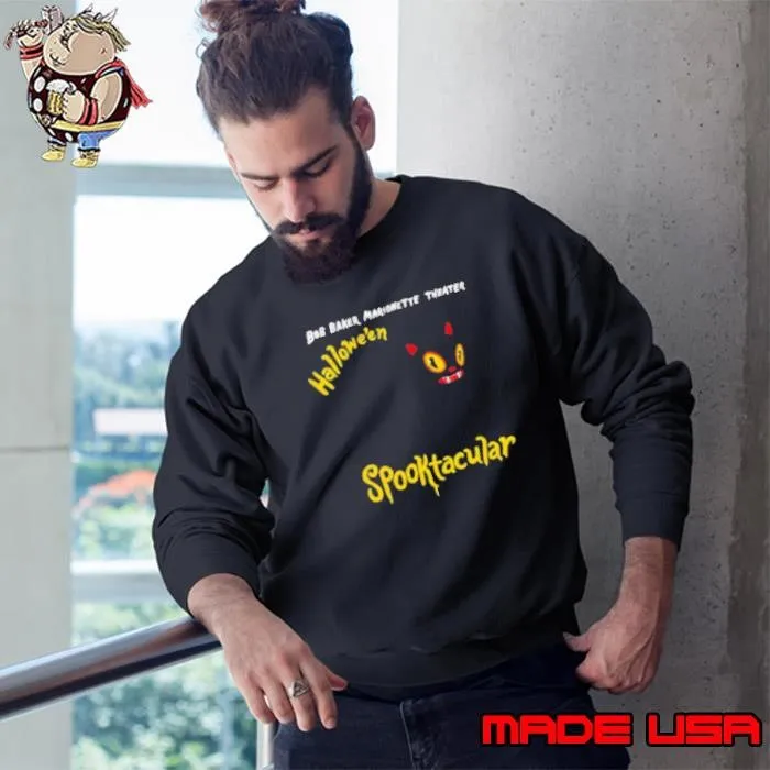 Gary Baseman Bob Baker Marionette Theater Hallowe'en Spooktacular Black Cat Sweatshirt
