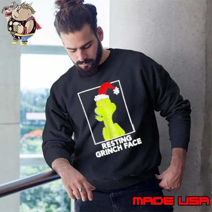 Grinch santa resting Grinch face Sweatshirt