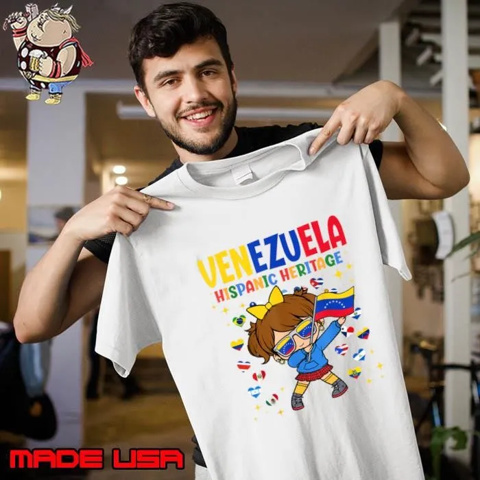 Hispanic Heritage Month Venezuela Flag Venezuelan Girl Kids Dabbing Unisex
