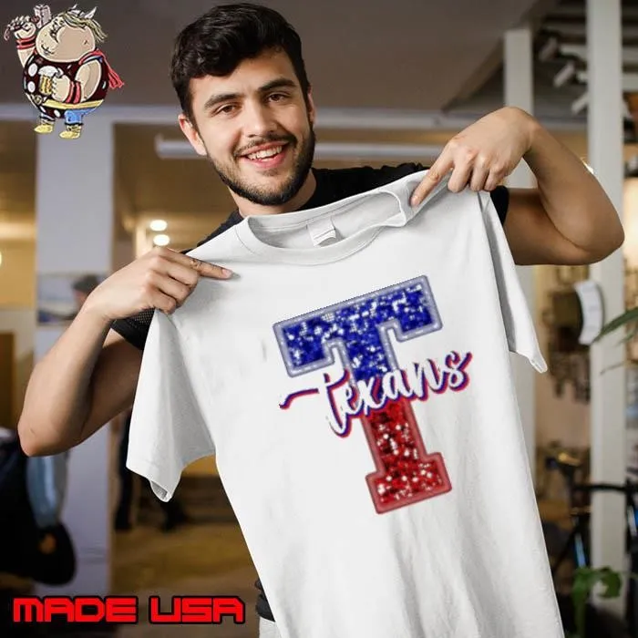 Huston Texans Football Glitter Texans Logo Shirt