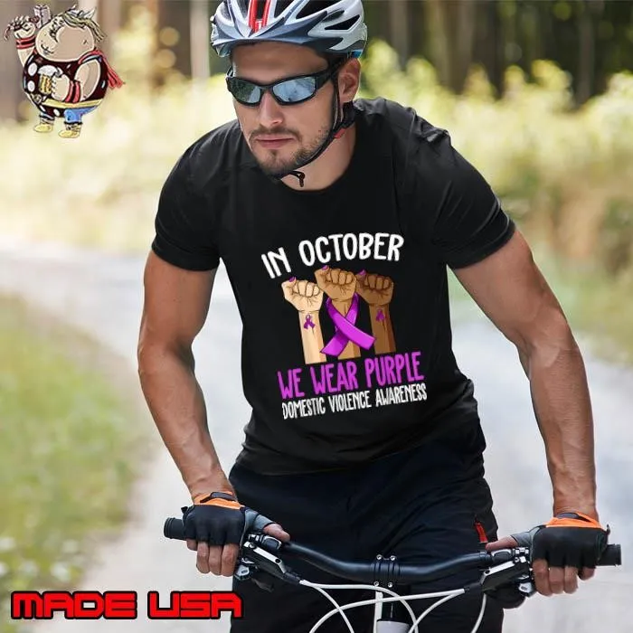 In Octoeber We Wear Purple Domestic Violence Awareness Hands Unisex