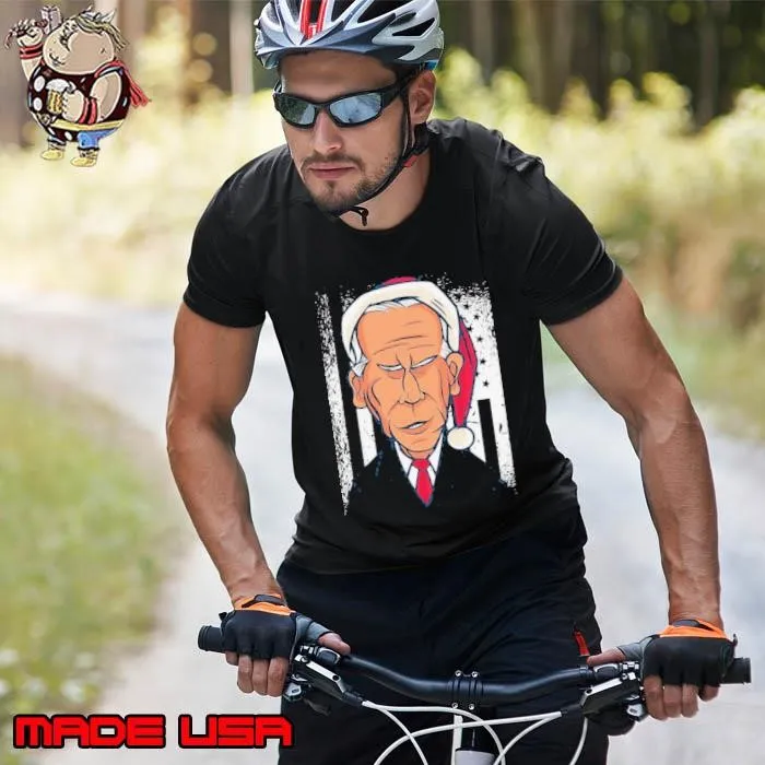 Joe Biden Christmas Wear Santa Hat American Flag shirt