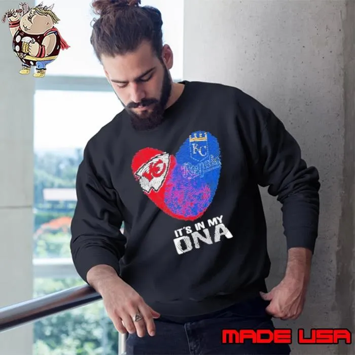 Kansas City Chiefs And Kansas City Royals It’s In My Dna Heart Sweatshirt