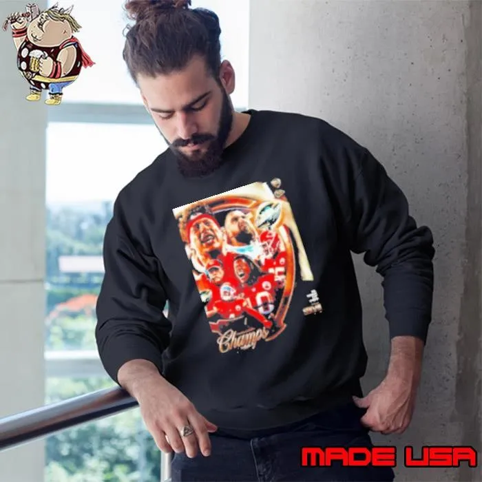 Kansas City Chiefs Back to Back Super Bowl Champions Football Post Sweatshirt