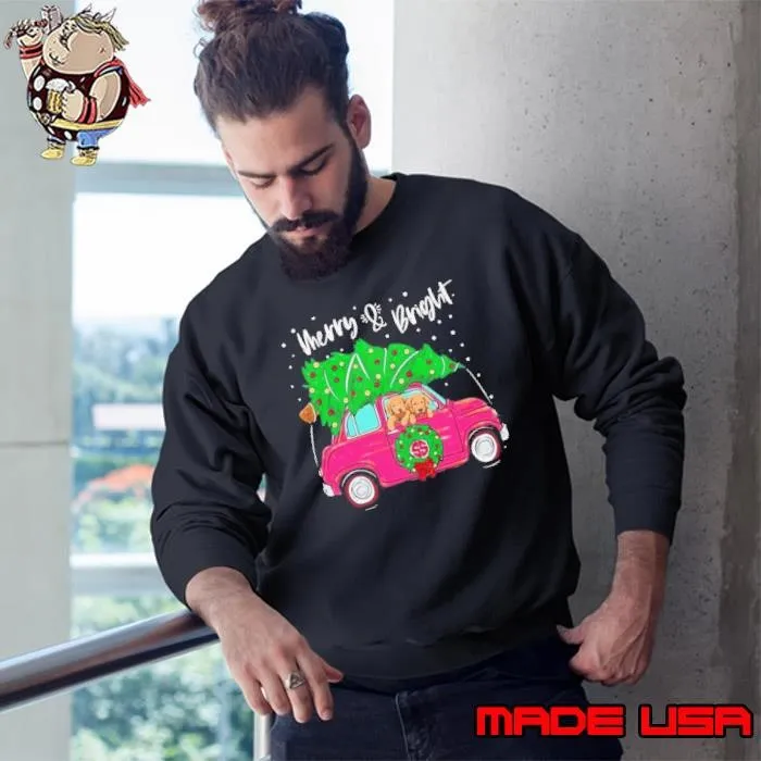 Merry And Bright Pitbull Dog Ugly Christmas Sweatshirt