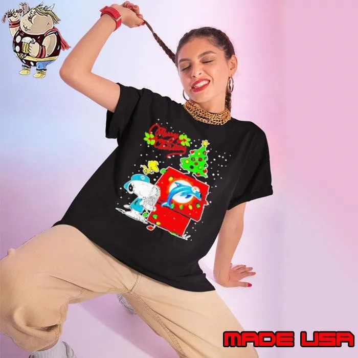 Merry Christmas Snoopy Woodstock Dolphins Miami shirt