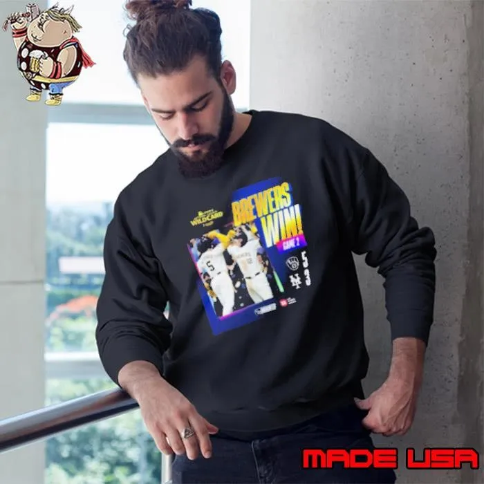 Milwaukee Brewers Win 5 3 New York Mets 2024 National League Wild Card Undaunted Sweatshirt
