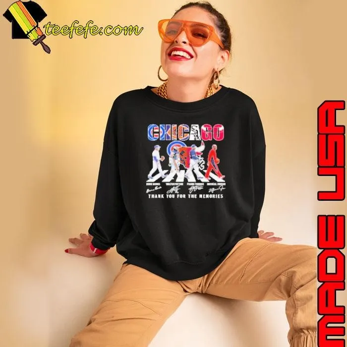 Nice Chicago Cubs Chicago Bears Chicago Bulls Proud Thank You For The Memories Walking Signatures 2024 Sweatshirt