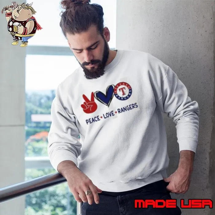 Peace Love Texas Rangers MLB 2024 Sweatshirt