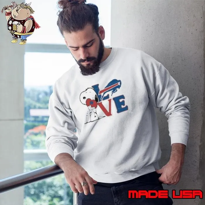 Peanuts Snoopy love Buffalo Bills Sweatshirt