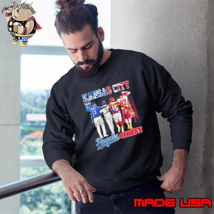 Perez Witt Jr., Mahomes, Kelce Royals Chiefs Tee Sweatshirt