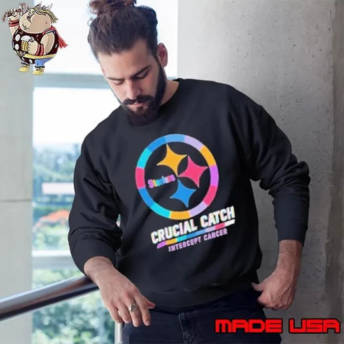 Pittsburgh Steelers 2024 Crucial Catch Intercept Cancer Awareness Sweatshirt