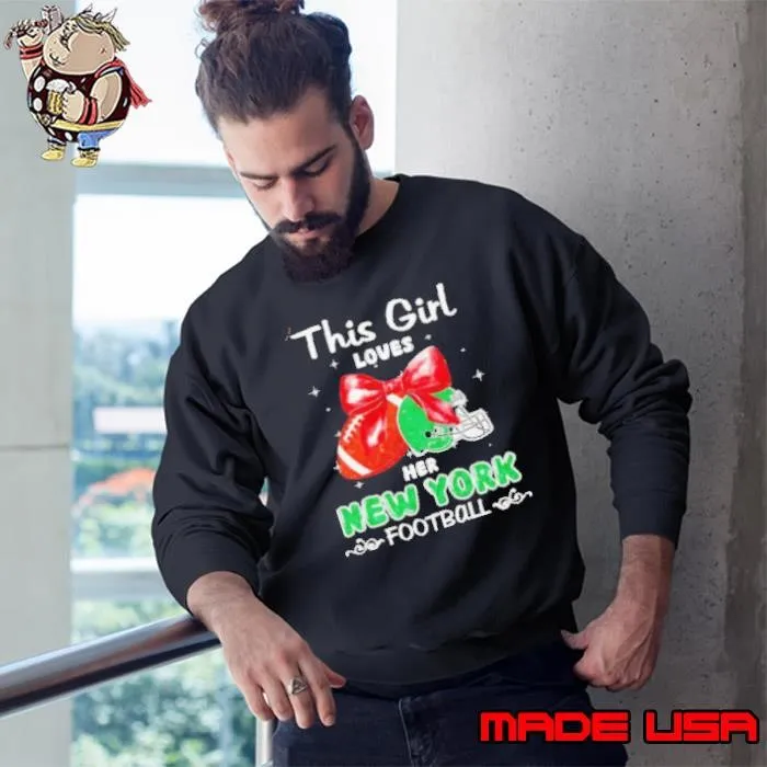 This girl loves her New York Jets Football faux glitter Sweatshirt
