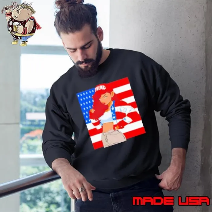 Yes Im a Trump Donald Trump patriotic republican 2024 cute cartoon US flag Sweatshirt