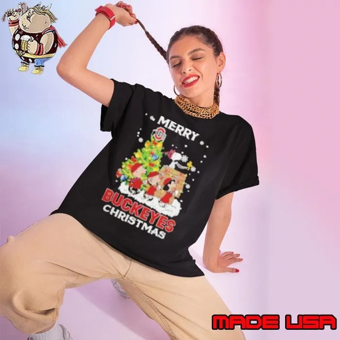 2024 Ohio State Buckeyes Snoopy And Friends Merry Christmas Shirt