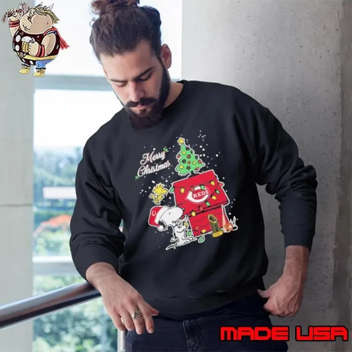 Cincinnati Reds Merry Christmas With Snoopy Baby Sweatshirt