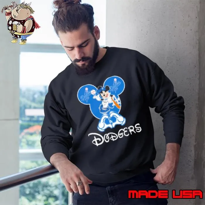 Disney Mickey Mouse Loves Los Angeles Dodgers Heart Shirt