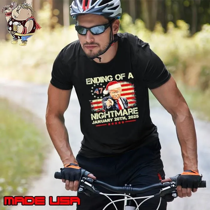 Ending Of A Nightmare January 20th 2025 Pro Trump Santa Xmas USa Flag Unisex