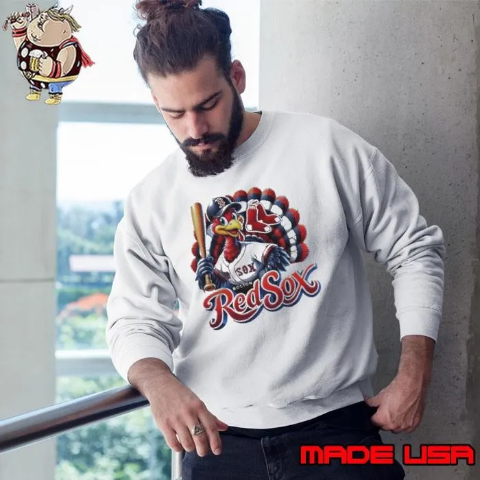 Happy Thanksgiving Boston Red Sox Baseball Turkey 2024 Sweatshirt