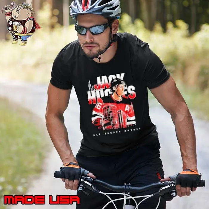 Jack Hughes 86 player New Jersey Devils hockey Landmark signature graphic shirt