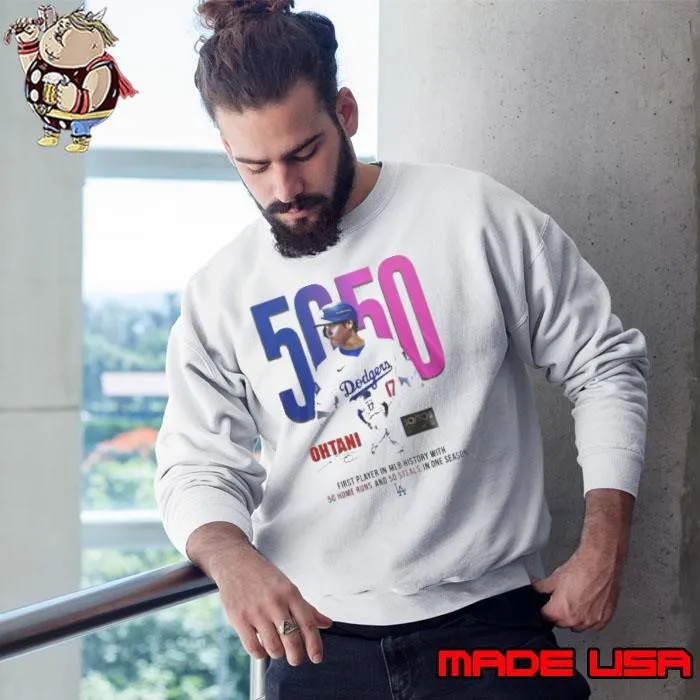 Los Angeles Dodgers Shohei Ohtani 50 50 Home Runs And Steals In One Season Signature Sweatshirt