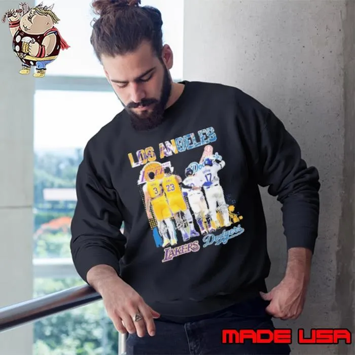 Los Angeles Lakers Los Angeles Dodgers Celebrating Championship Sweatshirt