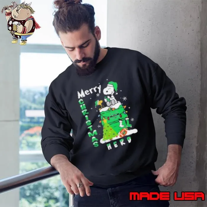 Marshall Thundering Herd Snoopy And Woodstock Merry Christmas Sweatshirt