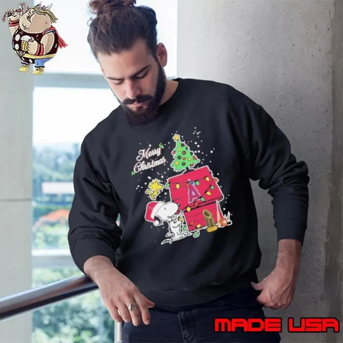 Merry Christmas With Snoopy Baby Los Angeles Angels Sweatshirt