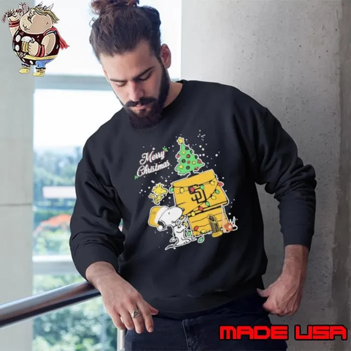 Merry Christmas With Snoopy Baby San Diego Padres Sweatshirt