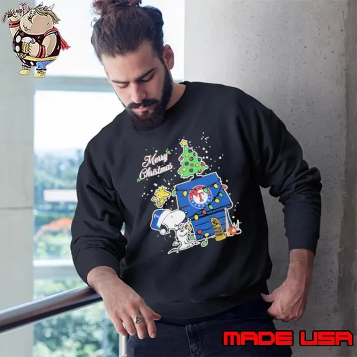 Merry Christmas With Snoopy Baby Texas Rangers Sweatshirt