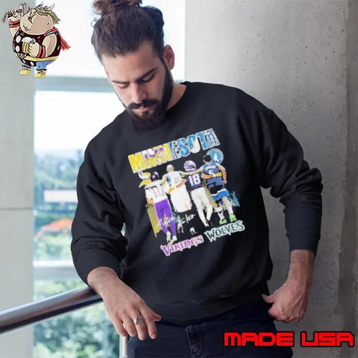 Minnesota Vikings Tarkenton Jefferson X Minnesota Timberwolves Garnett Edwards Sweatshirt