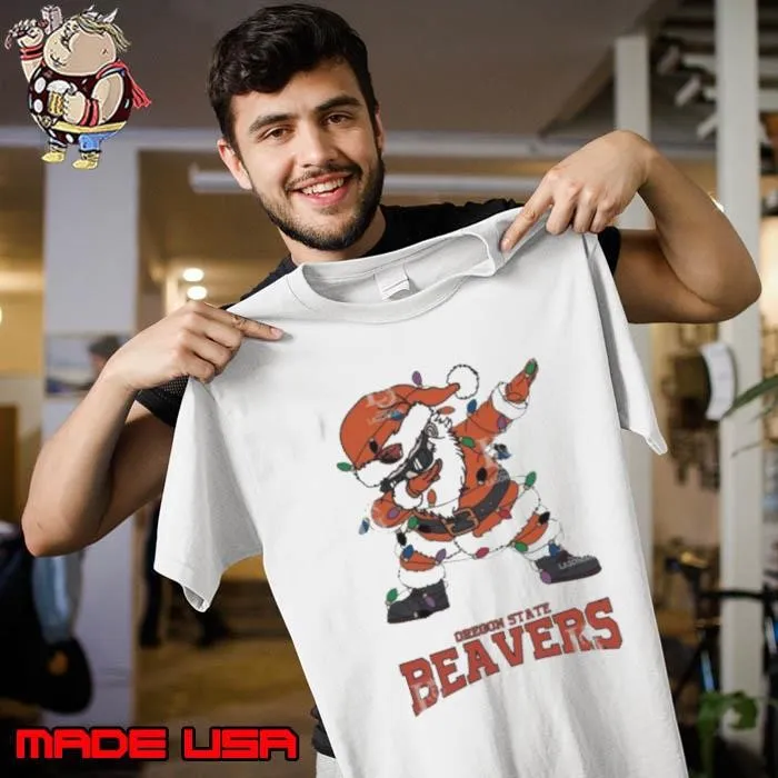Oregon State Beavers Dabbing Santa Claus Ugly Christmas Light Unisex