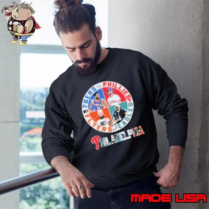 Philadelphia 76ers x Philadelphia Phillies x Philadelphia Eagles x Philadelphia Flyers 2024 Shir Sweatshirt