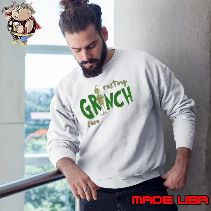 Resting Grinch Face Funny Christmas Sweatshirt