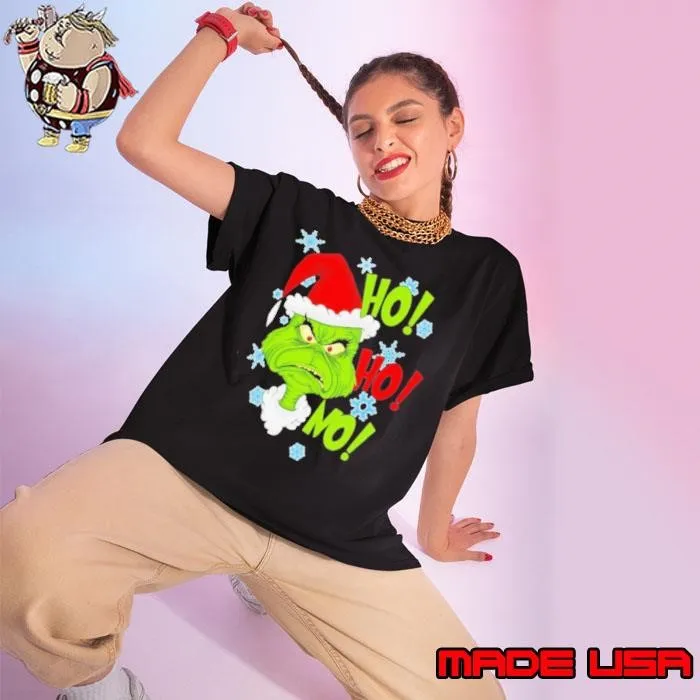 Santa Grinch Ho Ho Ho you’re a mean one Christmas Ladies tee