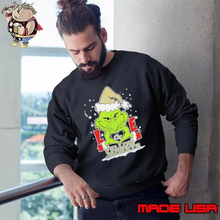 The Grinch Love Heart 2024 Georgia Tech Yellow Jackets Football Christmas Shirt