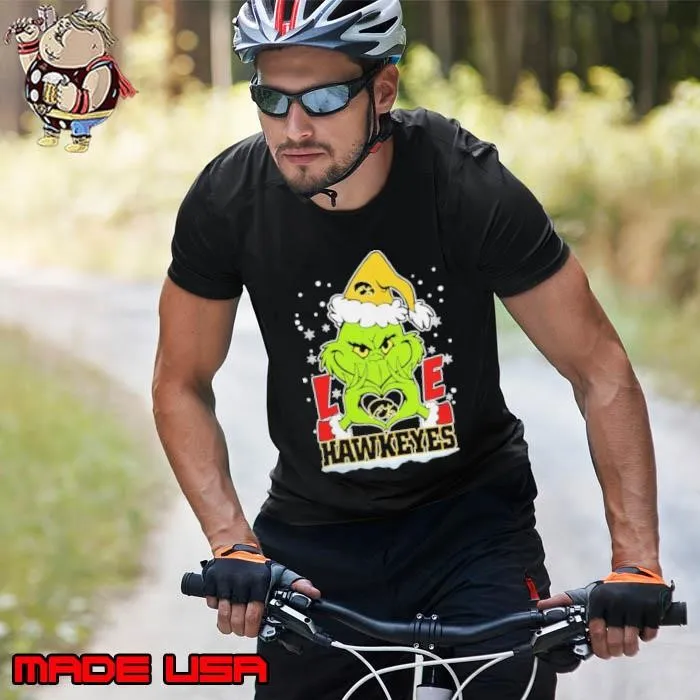 The Grinch Love Heart 2024 Iowa Hawkeyes Football Christmas Unisex