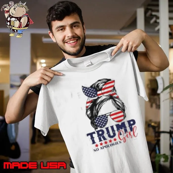 Trump girl no apologies American flag shirt