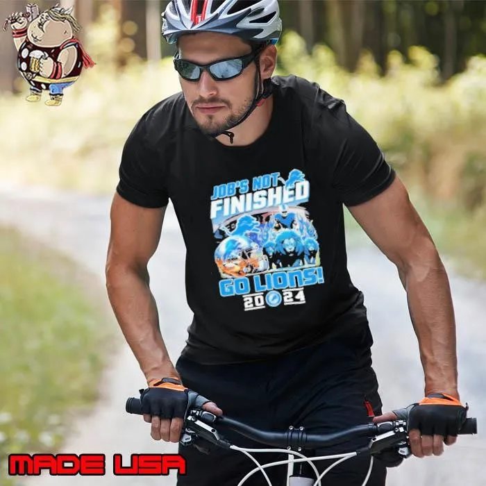 Vintage Detroit Lions Job’s Not Finished Go Lions 2024 Shirt