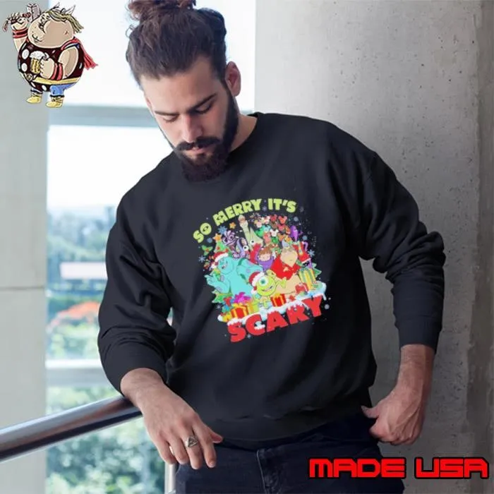 Vintage Disneyland Pixar Monsters Inc Christmas So Merry It’s Scary Sweatshirt