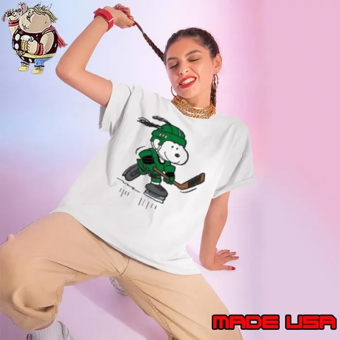 Dallas Stars Snoopy Hockey 2024 Christmas With Peanuts Ladies tee
