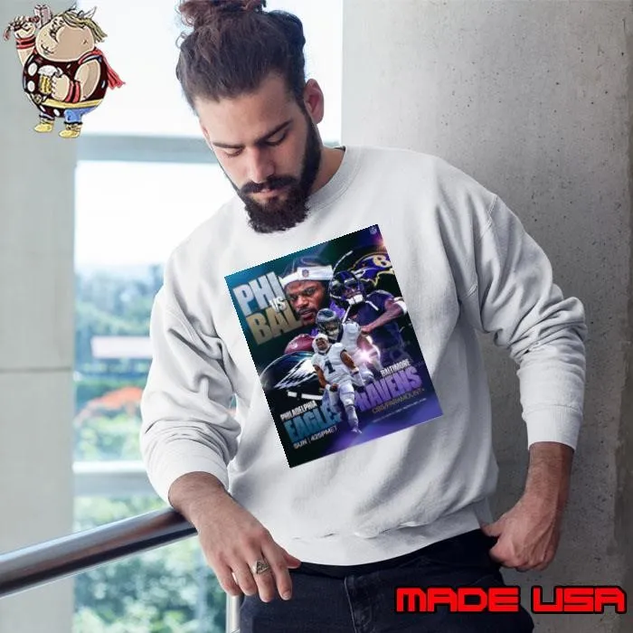 Hurts and Jackson The first head-to-head Baltimore Ravens vs. Philadelphia Eagles Dec 1 2024 NFL Poster Sweatshirt