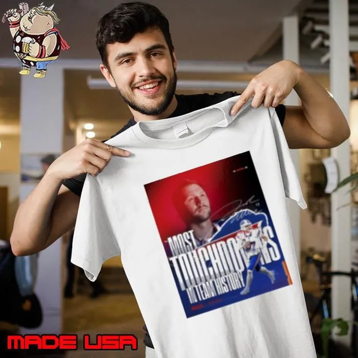 Josh Allen most touchdowns in team history signature Unisex